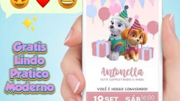 Convite Patrulha Canina Menina Gratis