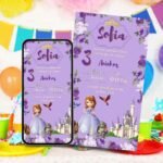 Convite Princesa Sofia para Editar Gratis 25 aniversario princesa sofia