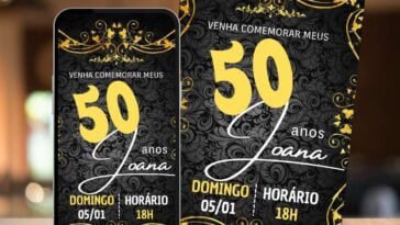 convite de aniversário de 50 anos grátis