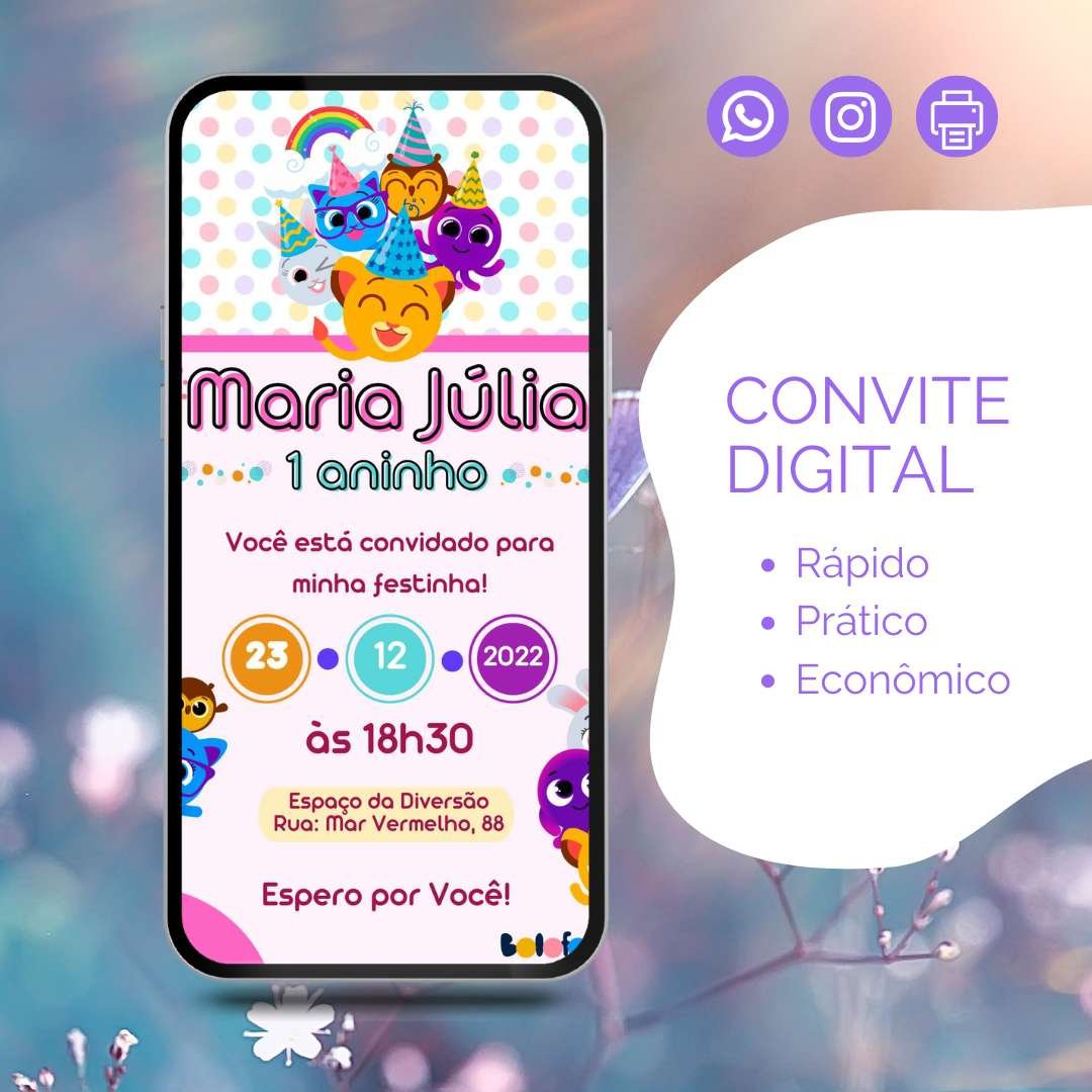 convite bolo fofo