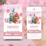 Convite Skye Patrulha Canina Feminino gratis 28 convite de aniversário da patrulha canina