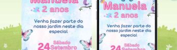 convite de aniversário jardim encantado para editar