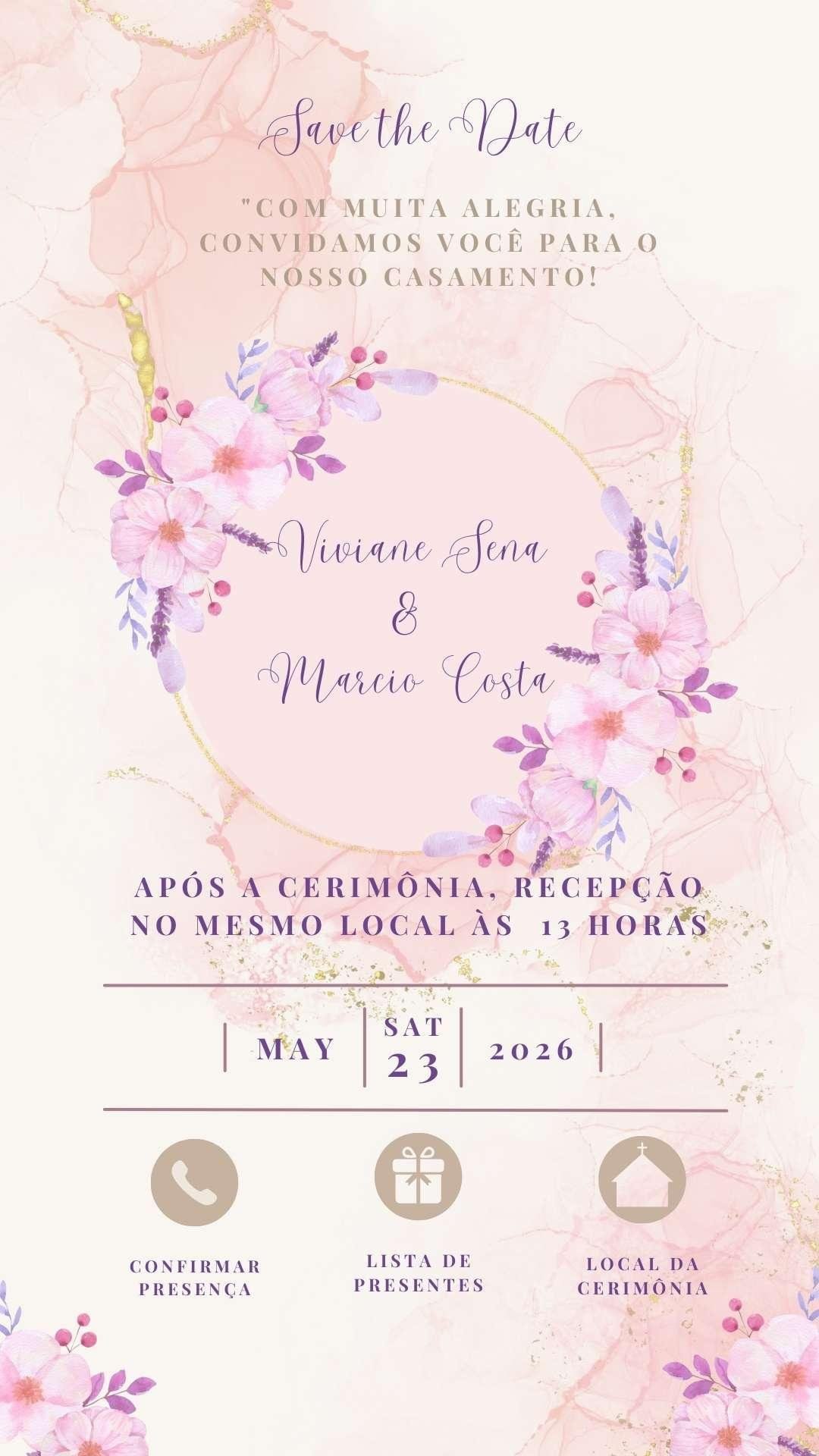 convite de casamento digital interativo