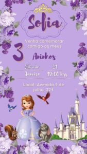 convite princesa para editar