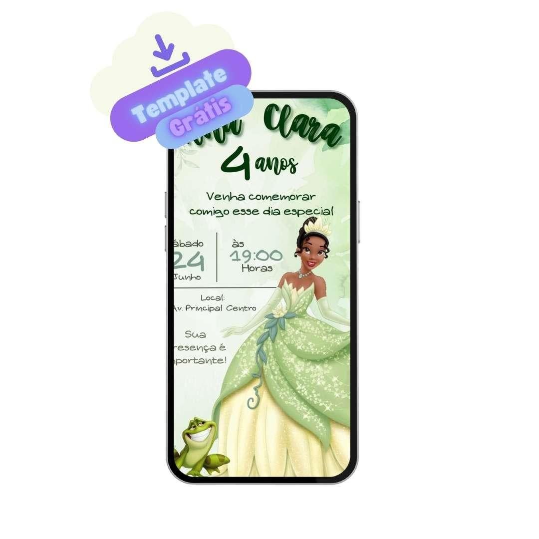 convite princesas para editar 