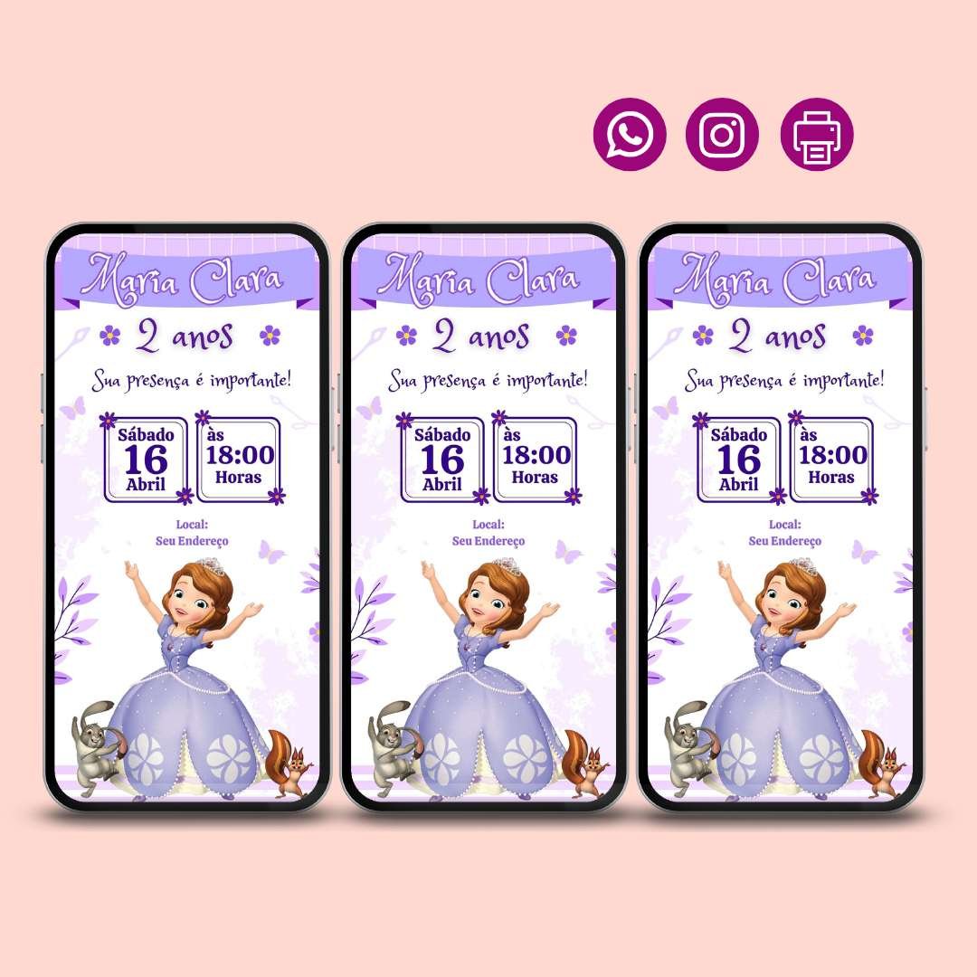 princesa sofia convite