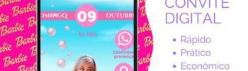 Convite de Aniversário Digital da Barbie