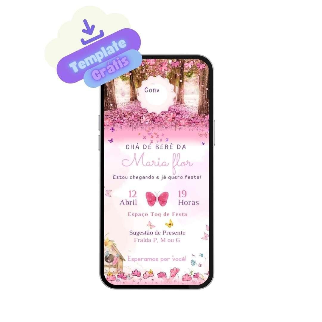 convite de chá de bebê de menina