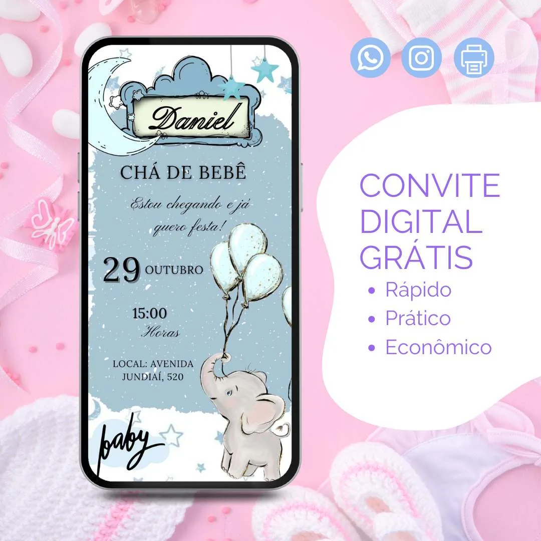 Modelos Gratuitos De Convites Para Cha De Bebe De Menino Para Impressao