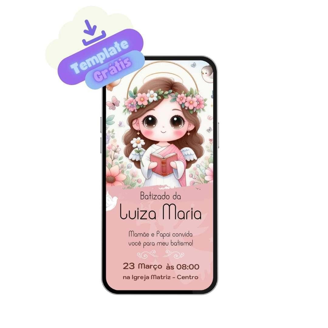 convite de batizado feminino