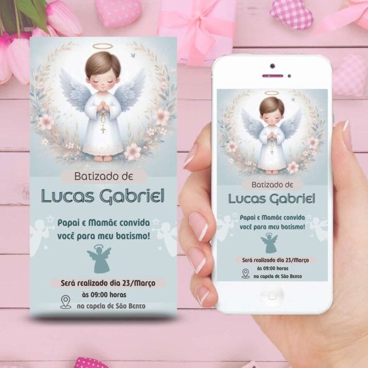 convite de batizado online para editar