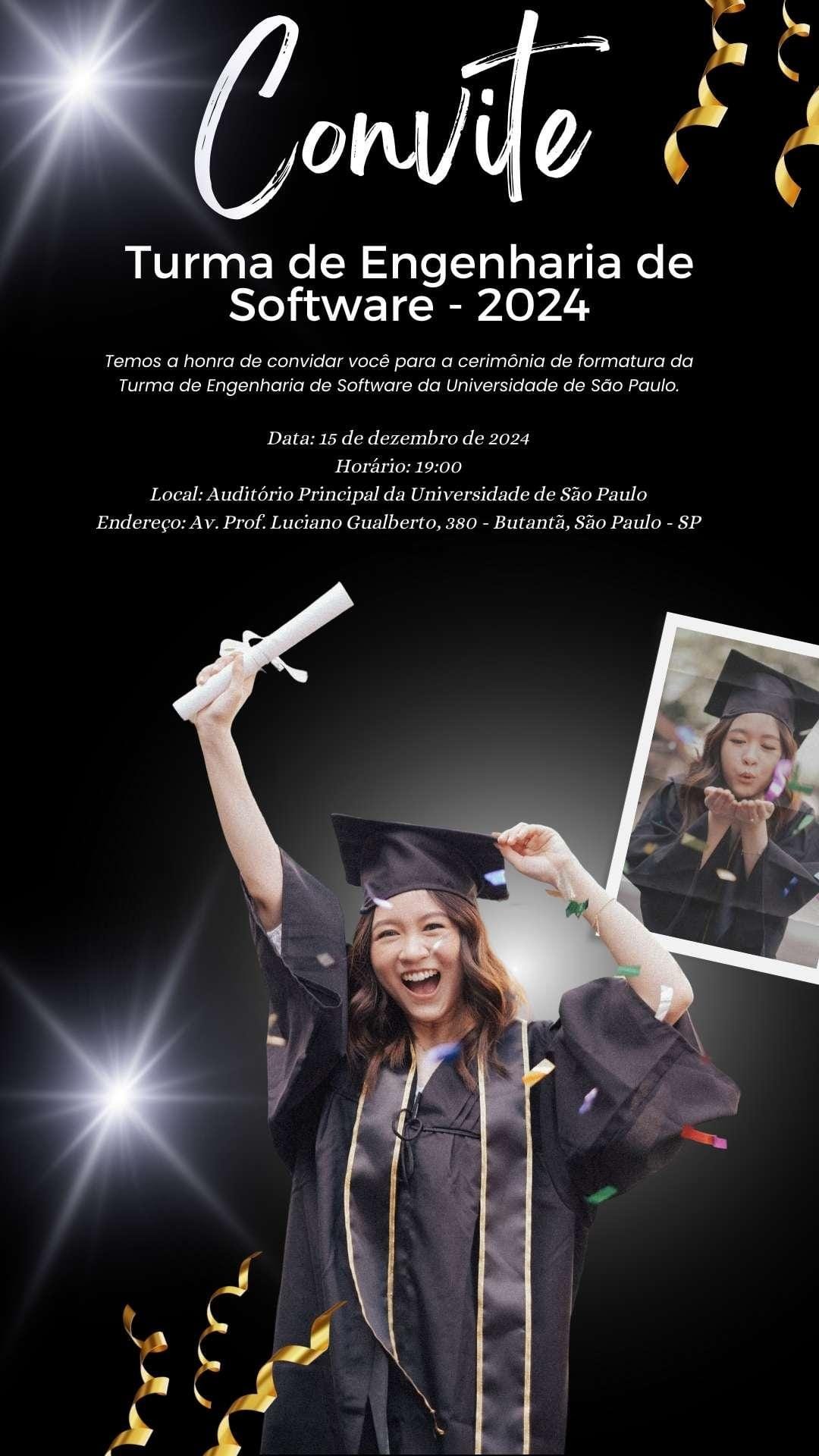 convite de formatura digital gratuito e editável no Canva 