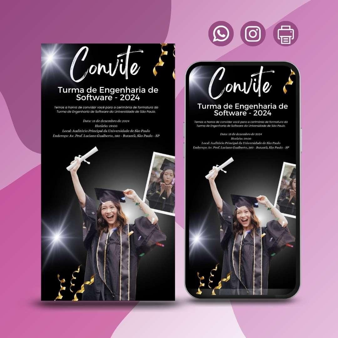 convite de formatura digital gratuito 