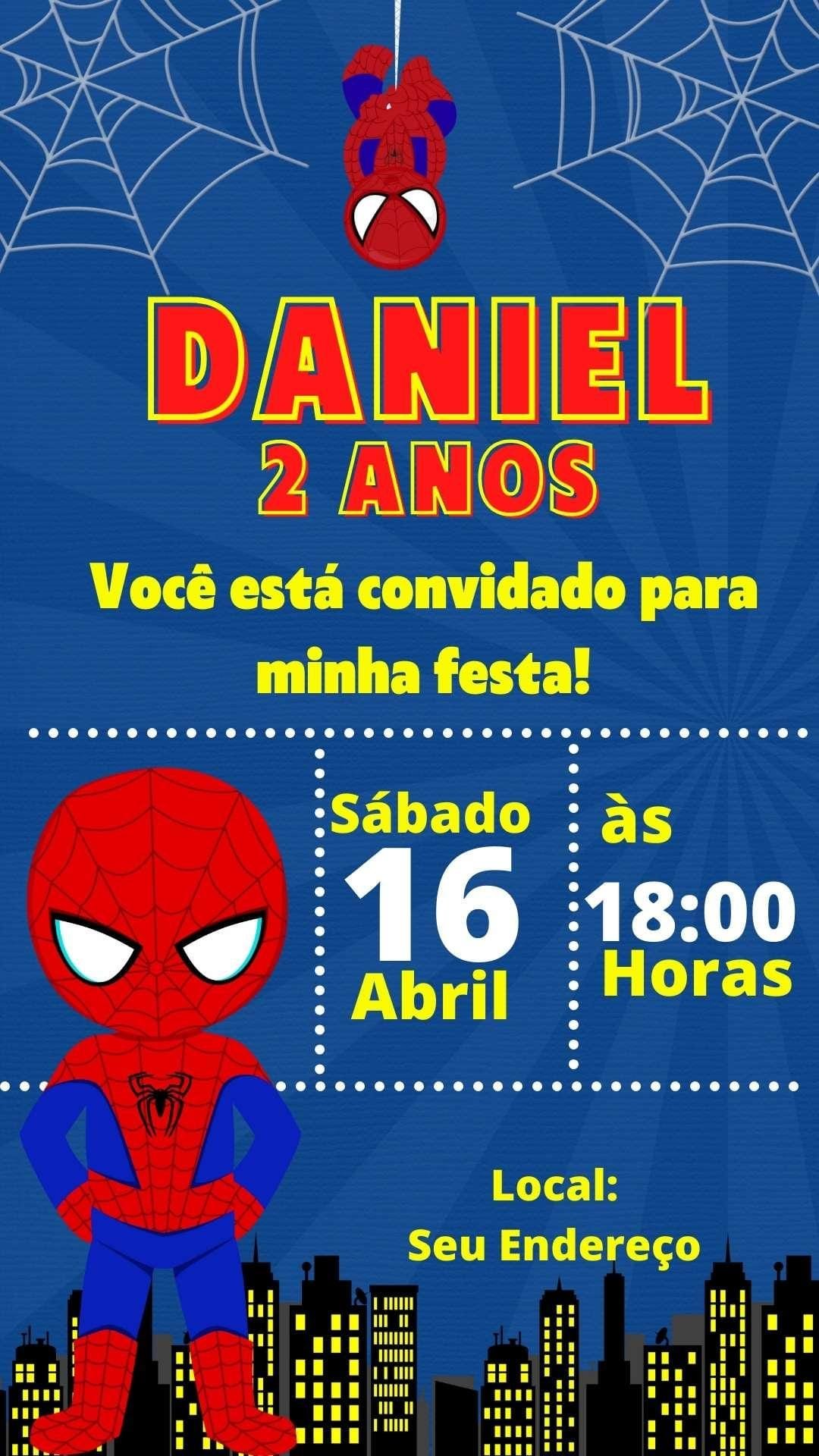 convite do homem aranha

