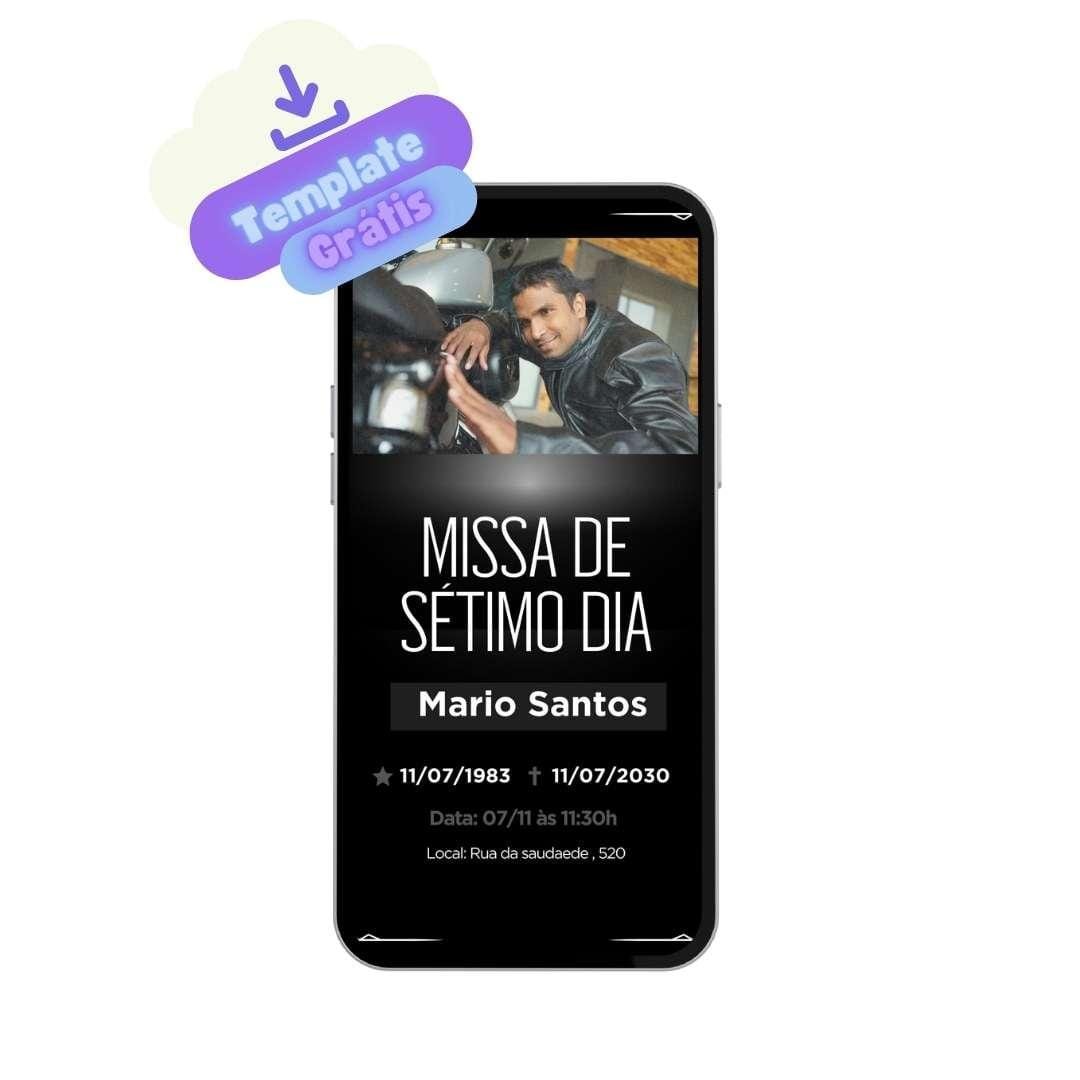 convite missa de sétimo dia para editar

