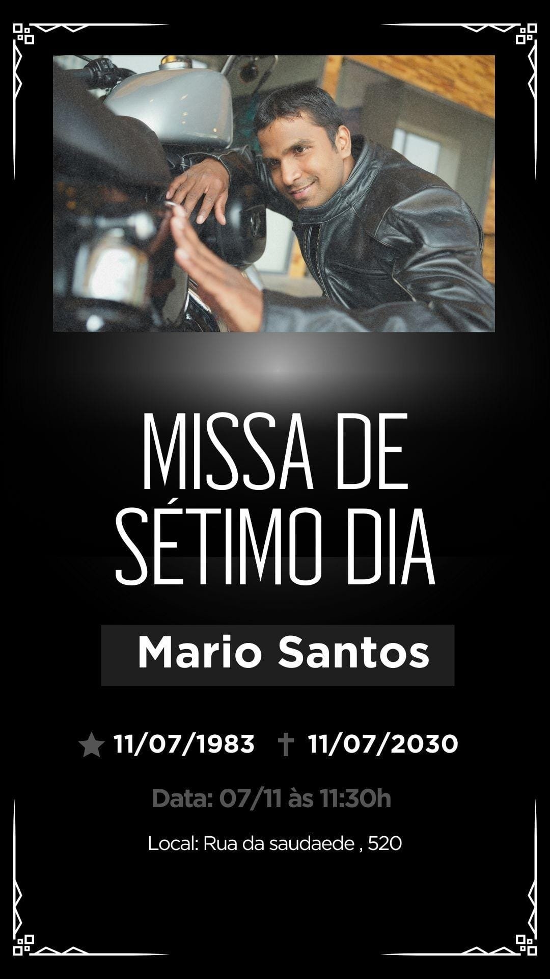 convite missa de sétimo dia


