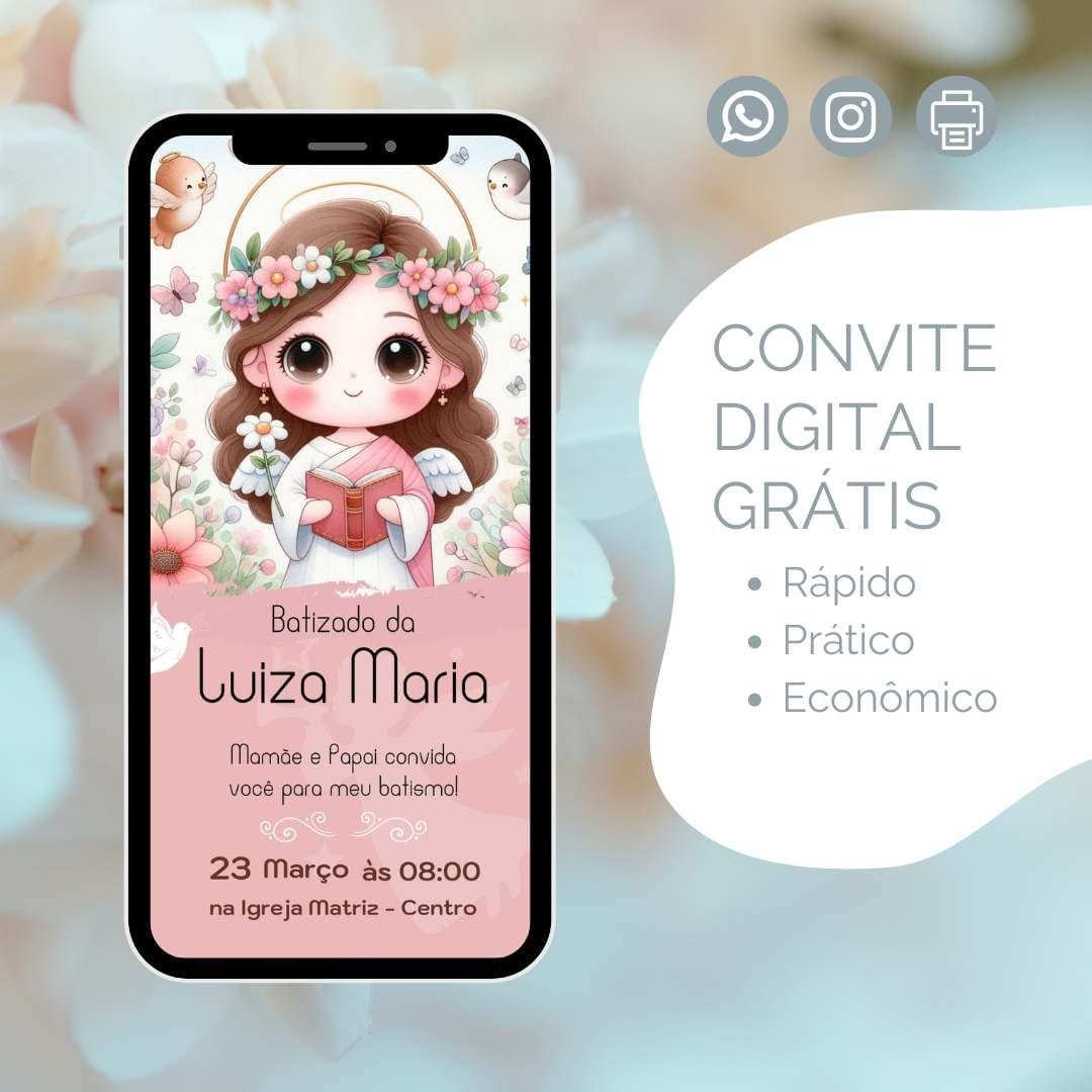 convite padrinhos de batizado