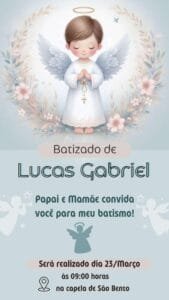 convite padrinhos de batizado