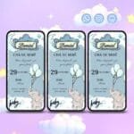 Convite Chá de Bebê de Menino Bichinhos e Baloes 26 o que escrever em um convite de cha de bebe