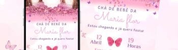 convite cha de bebe menina Jardim encantado