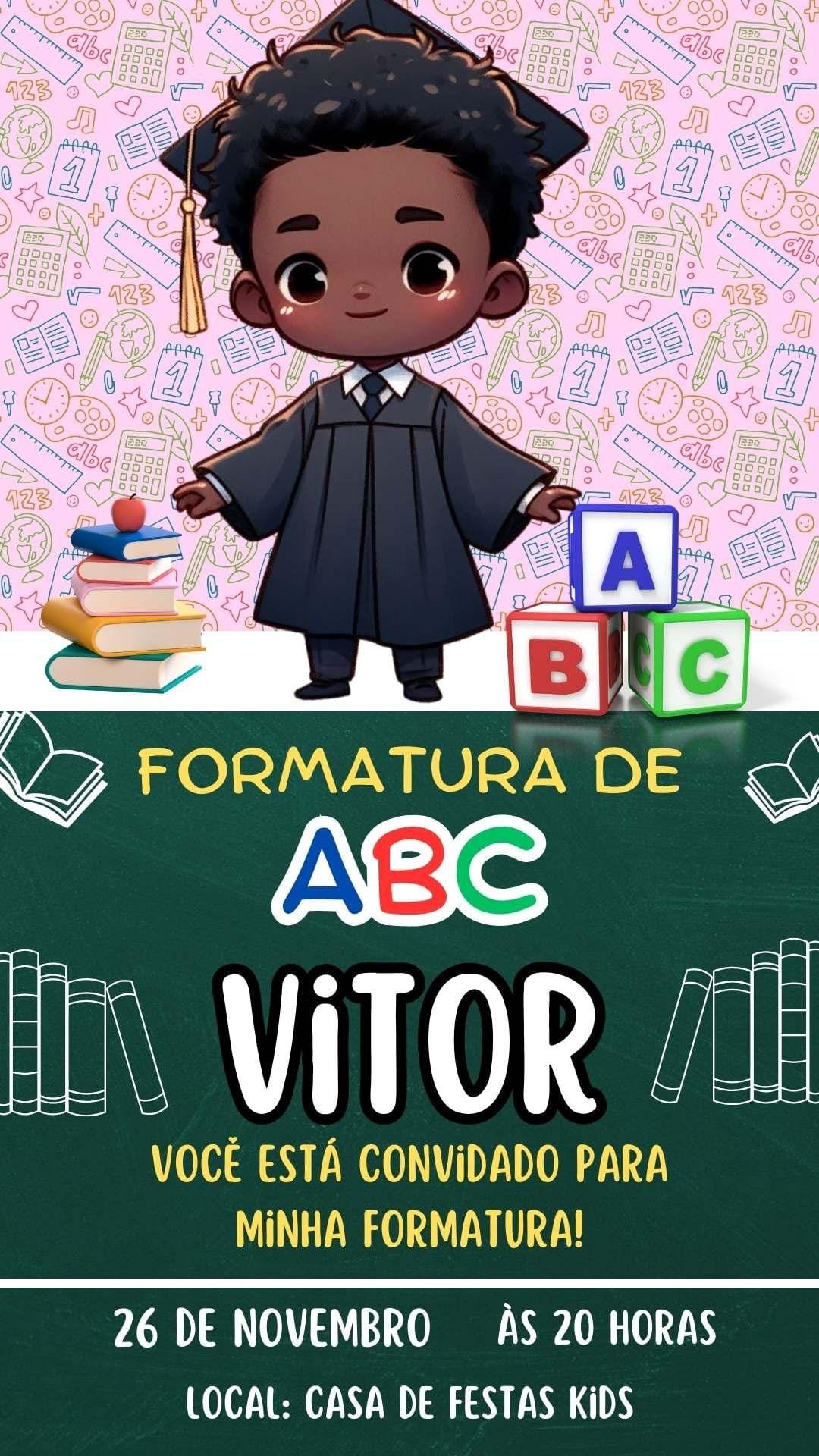 
convite de formatura da educação infantil