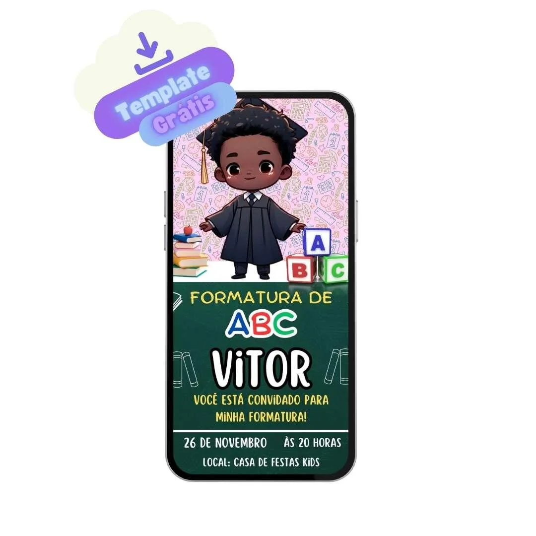 moldura para convite de formatura educação infantil
