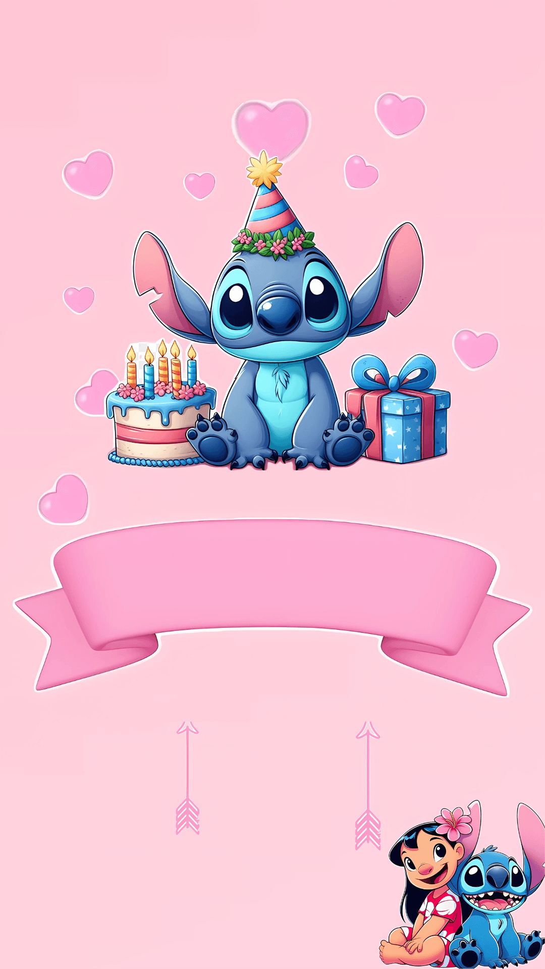 Convite do Stitch em branco gratis Modelo 9