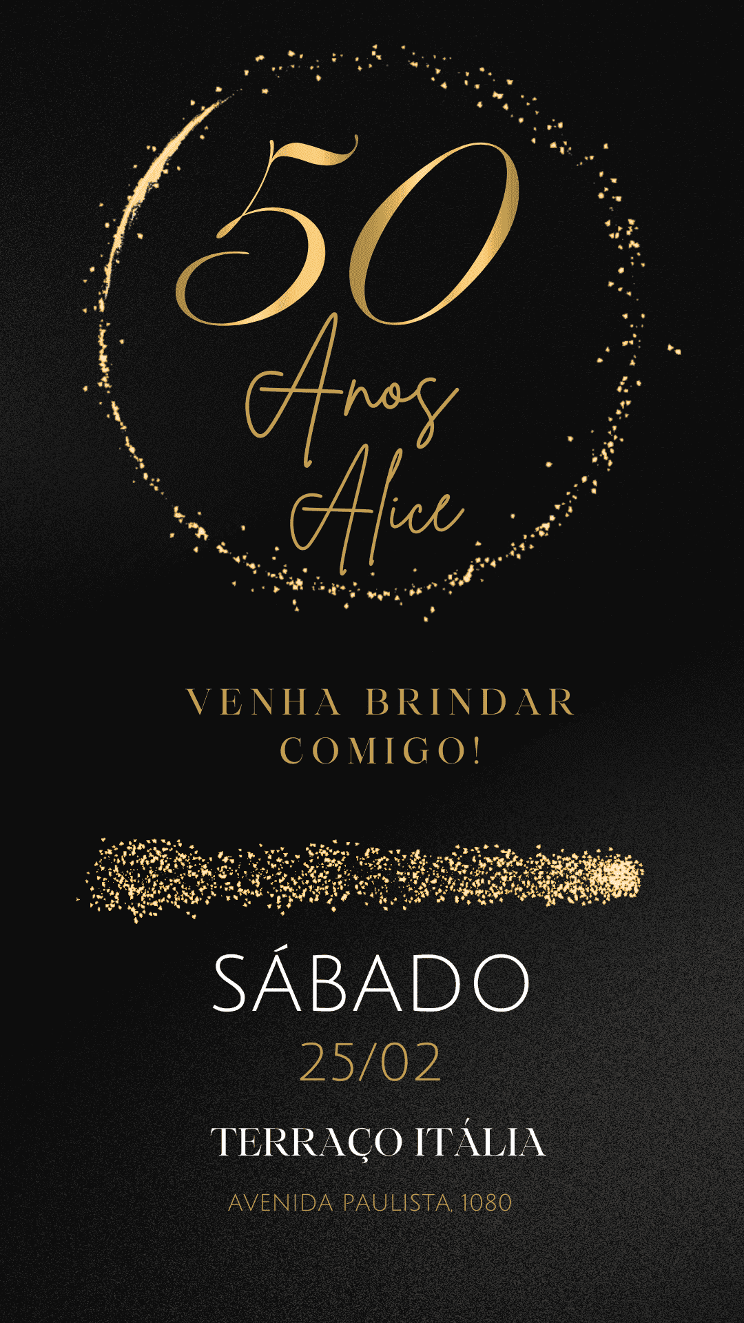 convite de festa de 50 anos editável