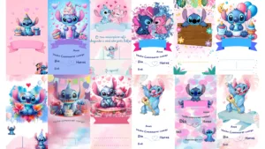 Convite do Stitch em branco