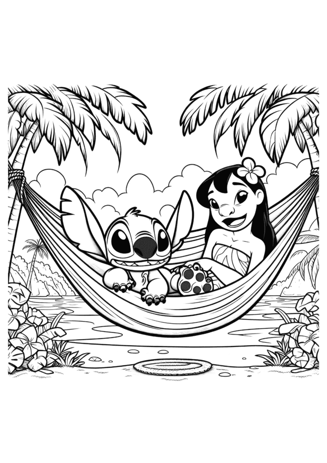 desenho da namorada do stitch para colorir 