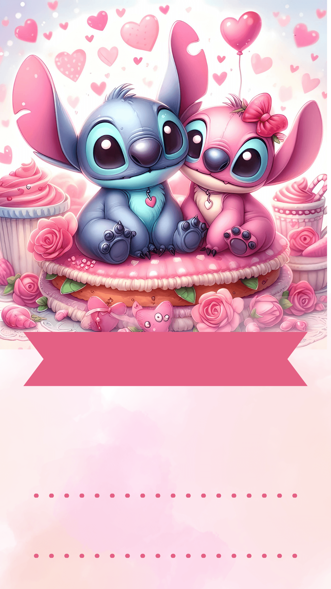 Convite do Stitch em branco Modelo 3
