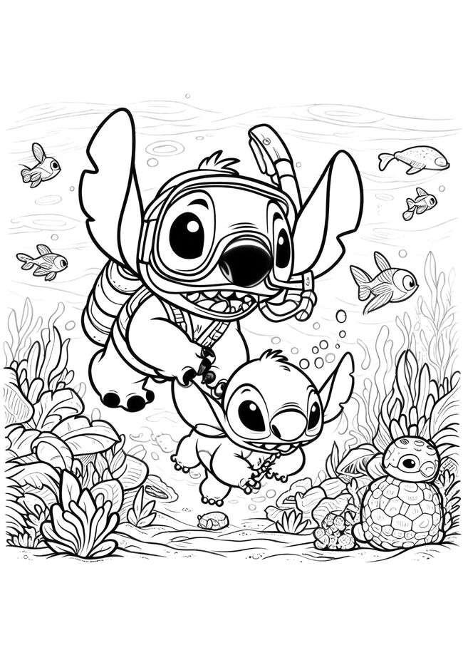 desenho para colorir e imprimir stitch