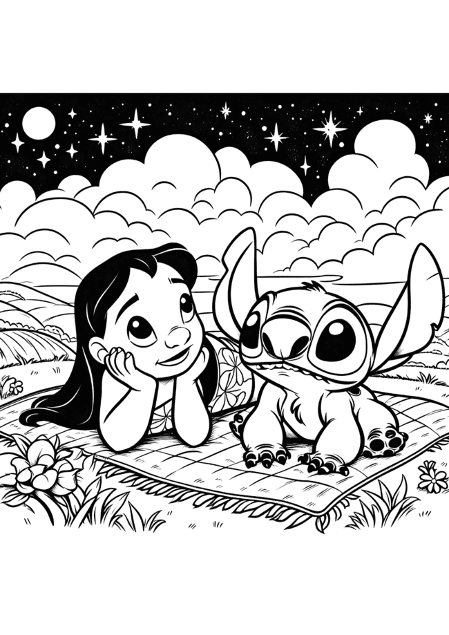 desenho para colorir lilo stitch 
