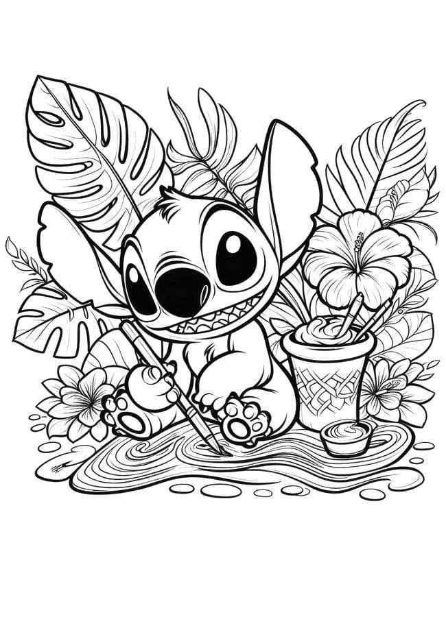 desenho para colorir stitch 