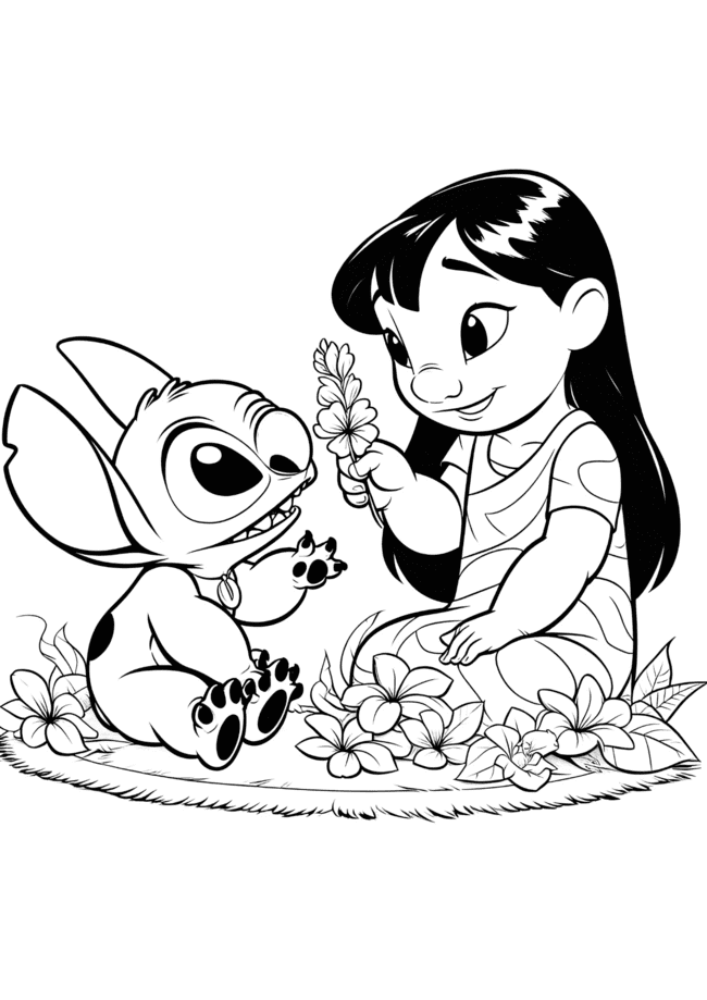 desenho para imprimir e colorir stitch