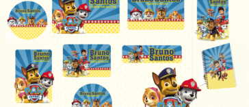 etiqueta escolar patrulha canina para personalizar