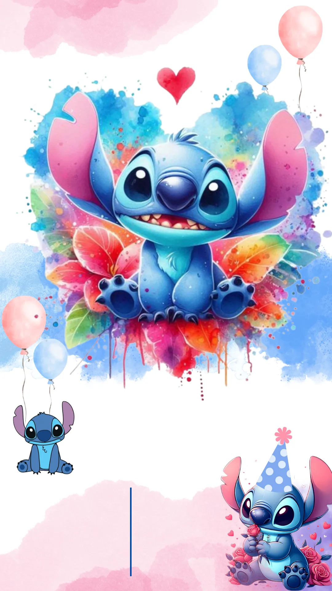 Convite do Stitch em branco gratis Modelo 4