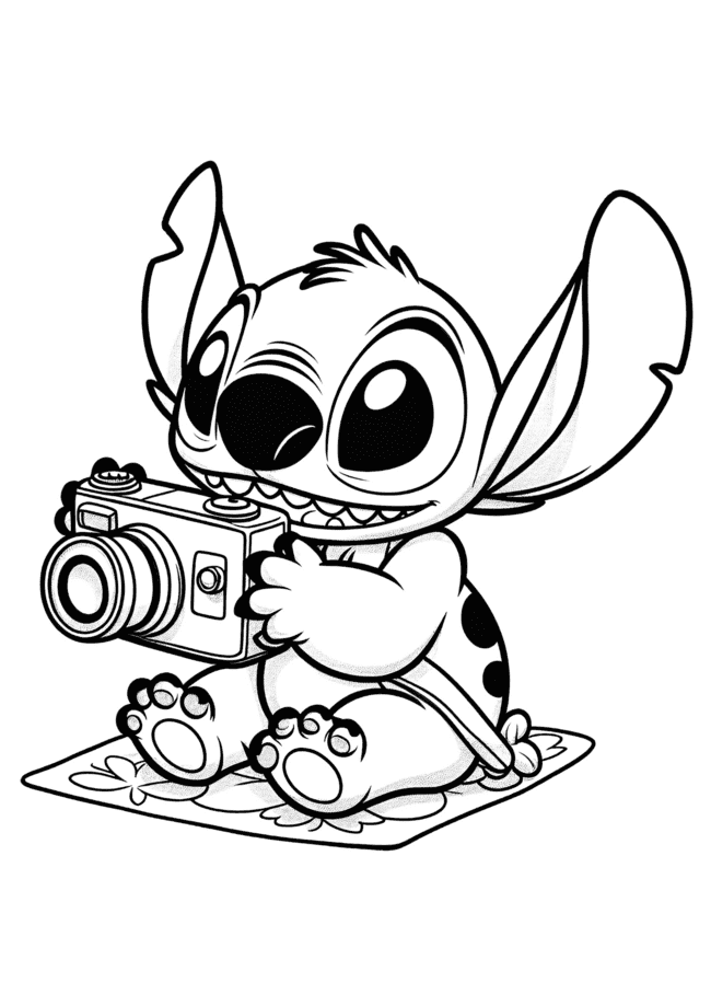 stitch rosa desenho para colorir 