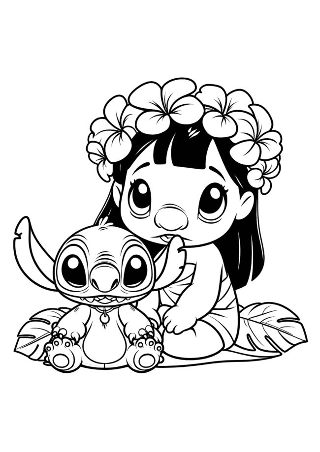 stitch rosa para colorir