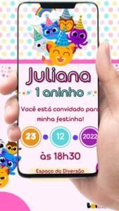 Convite Bolofofos para Editar Grátis no Canva
