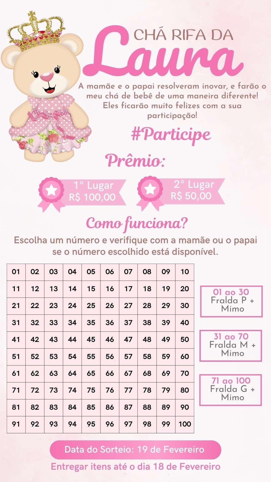 chá rifa de bebê
