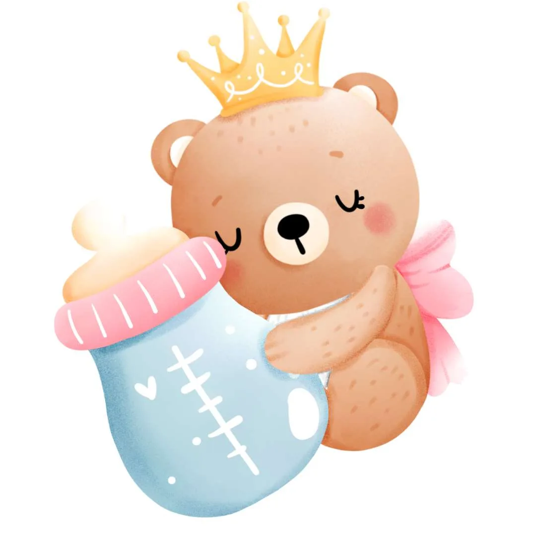 Convite de Cha Rifa Ursinha Princesa Template Gratuito, image size:1080x1080