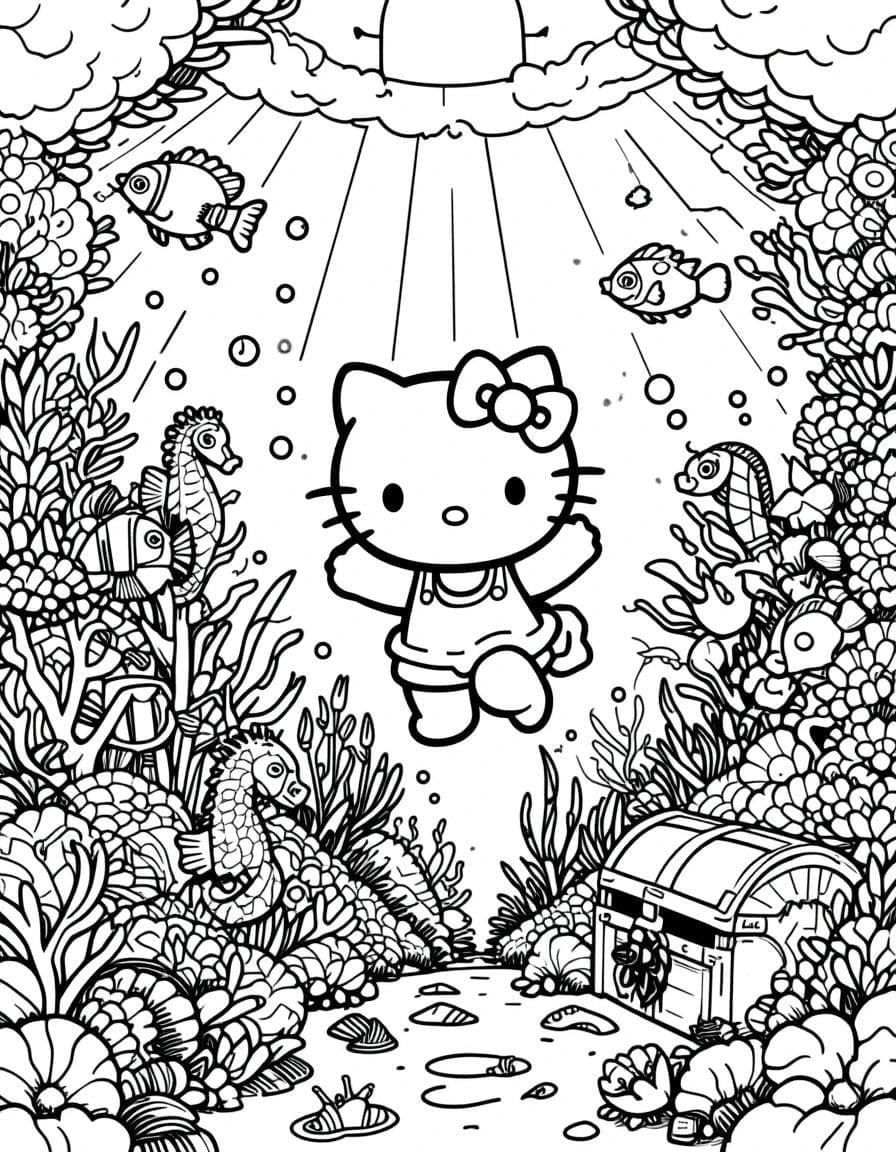 desenho colorir hello kitty