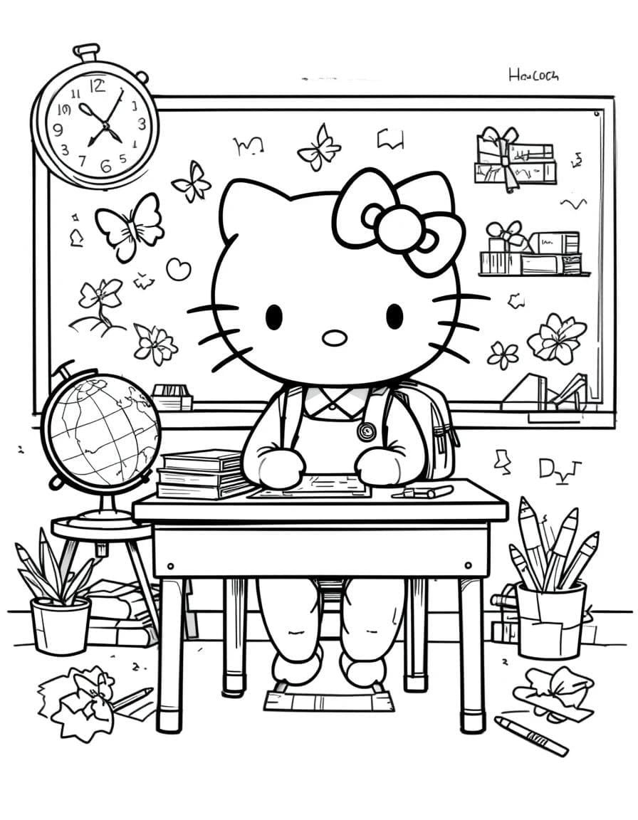 desenhos da hello kitty para colorir