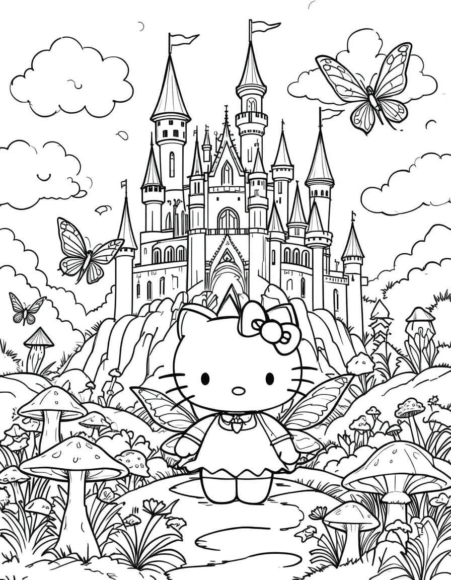 hello kitty desenho para colorir