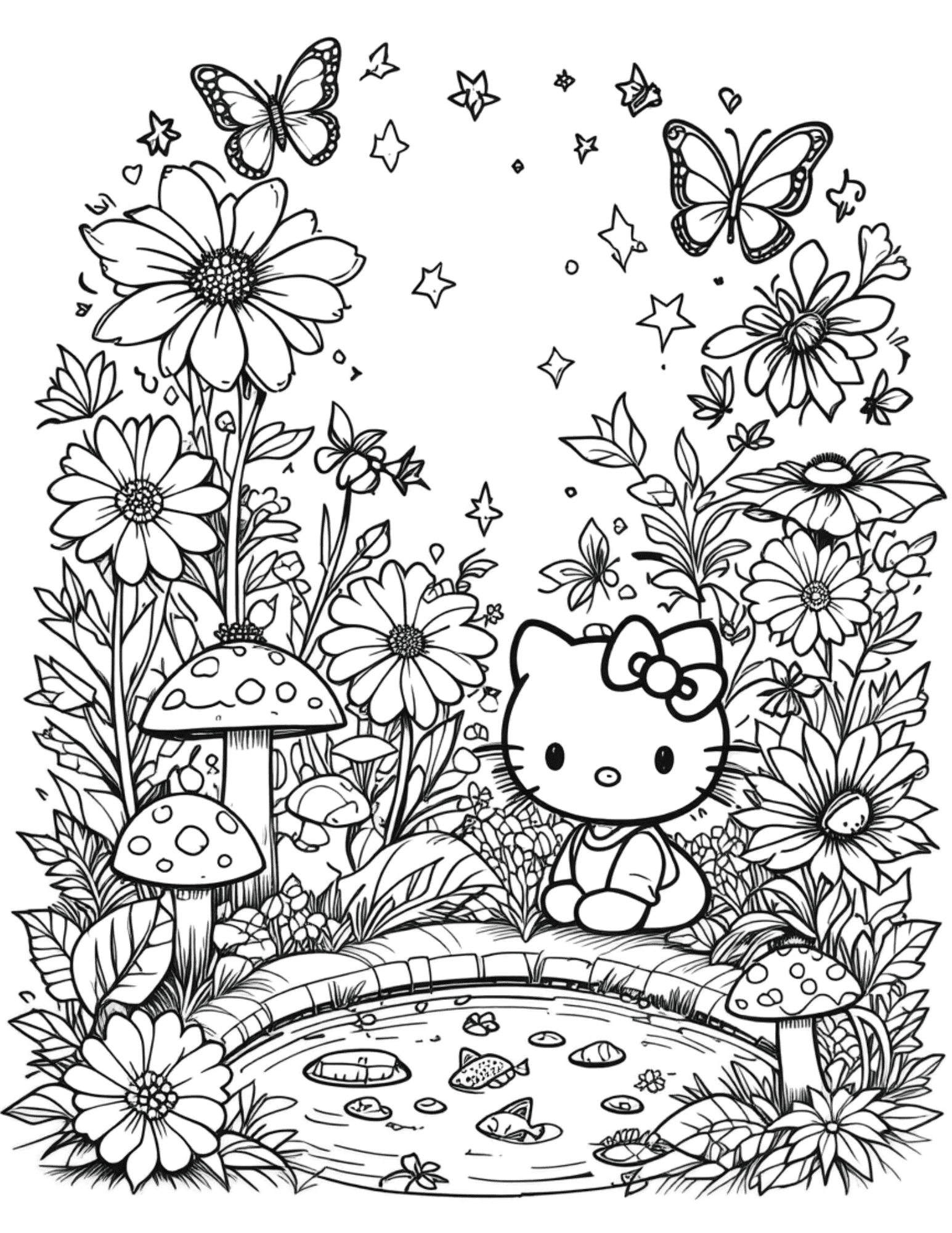 hello kitty para colorir