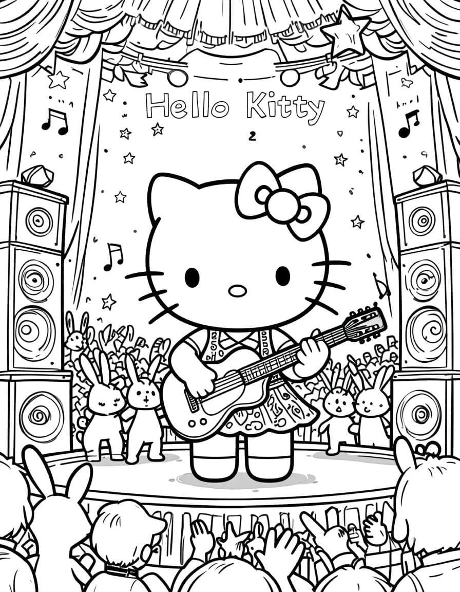 hello kitty para colorir