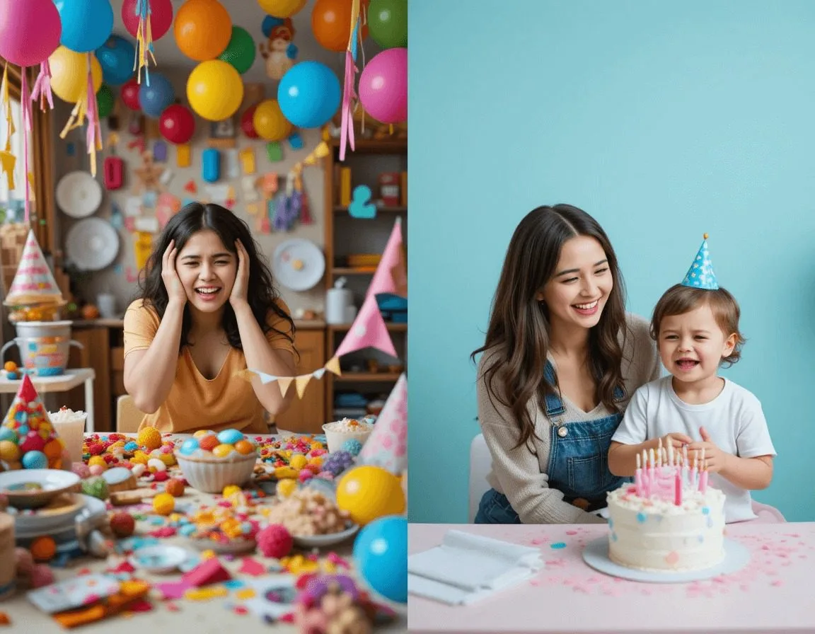 festa estressante x festa minimalista