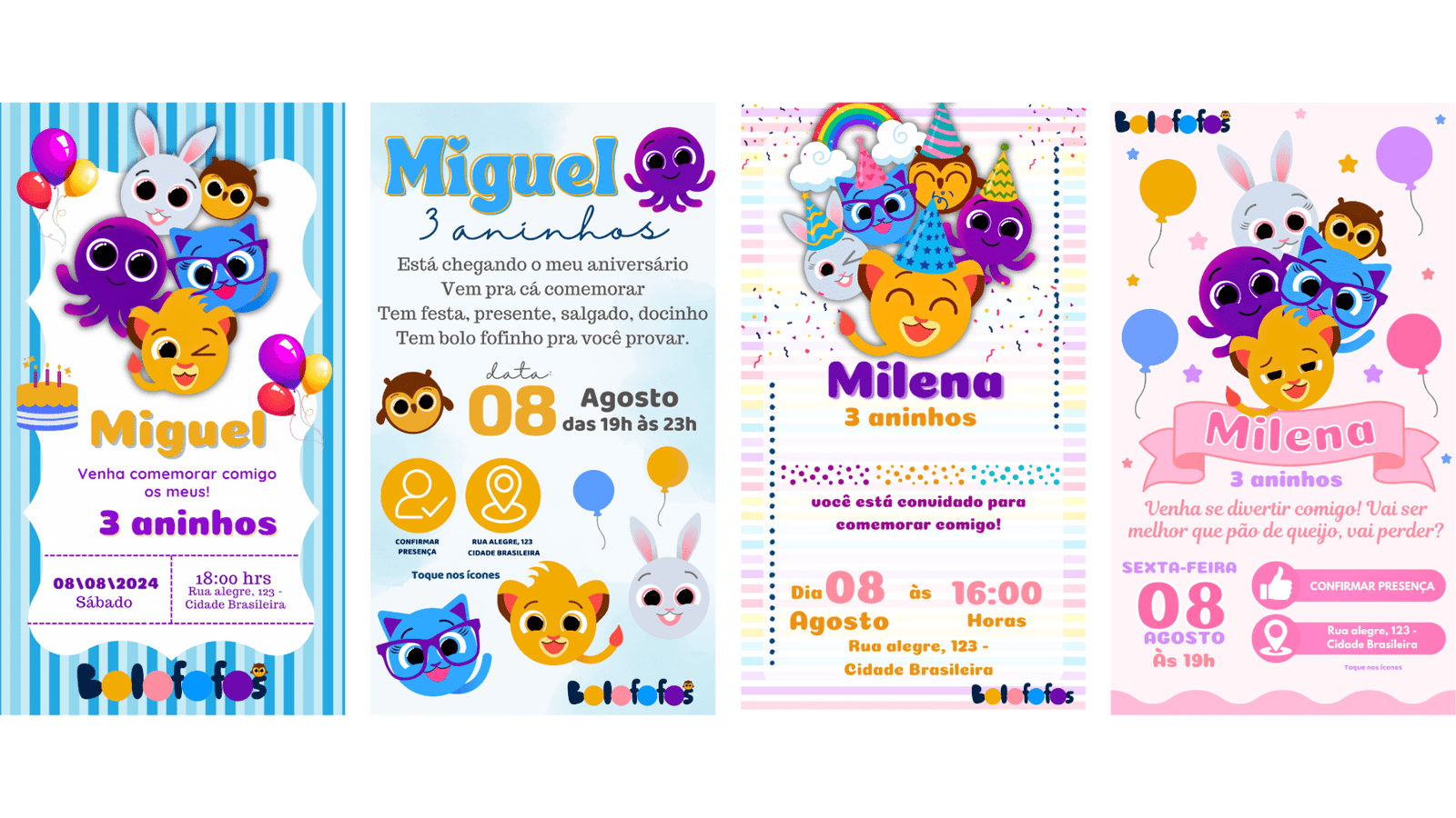 fundo Bolofofos para convite