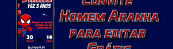 convite do homem aranha